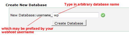 create database name