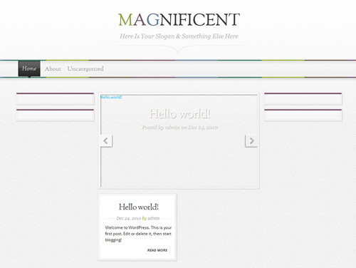 magnificent wordpress theme activated