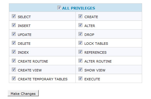 set all database privileges
