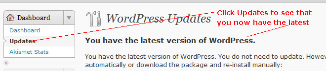 Wordpress latest version updated