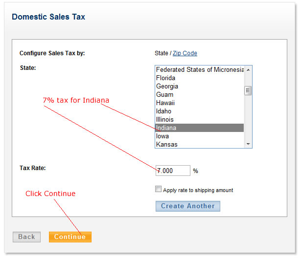 configure domestic sales tax