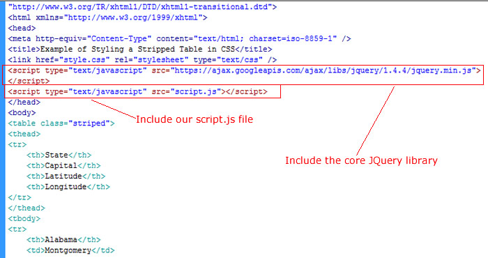 include our script and JQuery library