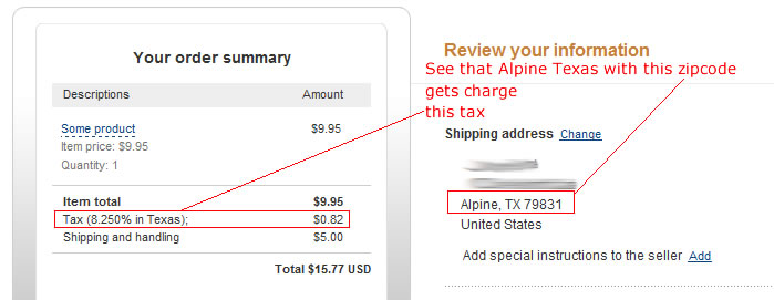 tax charged by zip