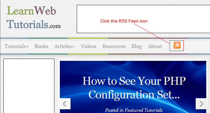 click RSS feed icon