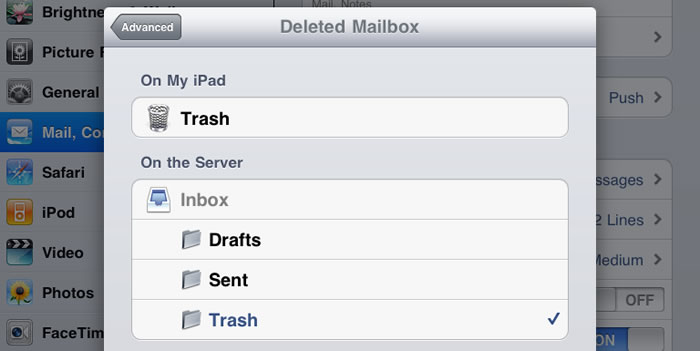 click deleted mailbox