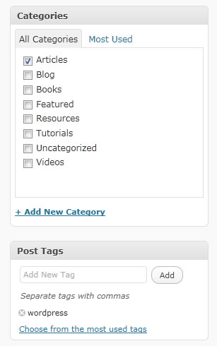 post categories and tags