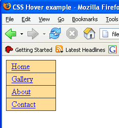 CSS hover effect step 1