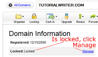 domain name is locked