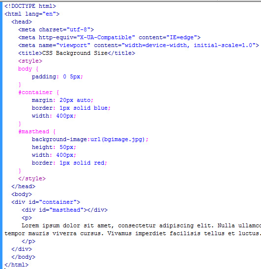 CSS Background Size Property Learn Web Tutorials