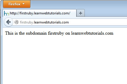firstruby subdomain