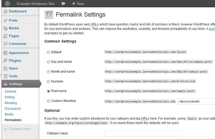 set the permalink to be search-engine-friendly