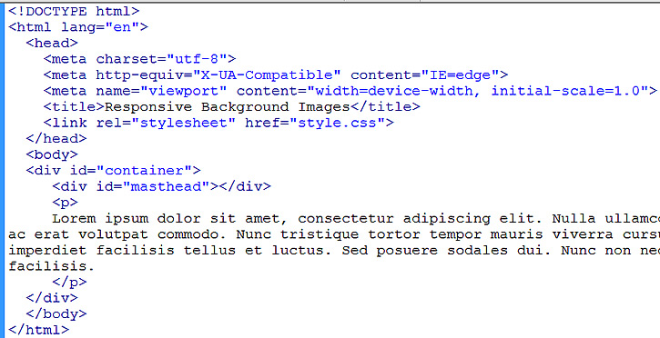 responsive web design html