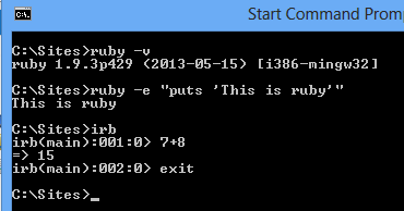 Ruby command line and irb