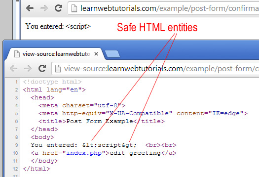 safe html entities