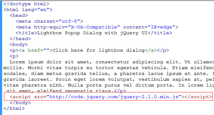 Include jQuery Core Library