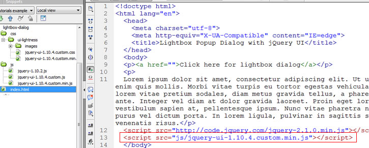 Include jQuery UI Custom Script