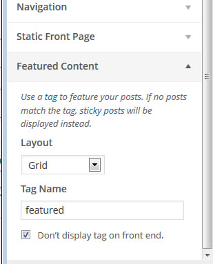 featured content setting
