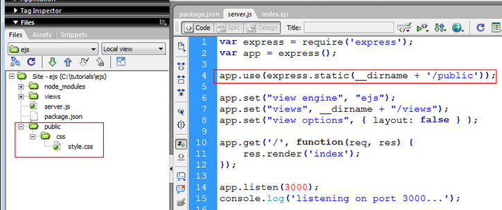 express using static