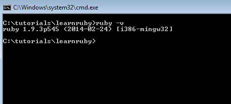 ruby version on the command prompt