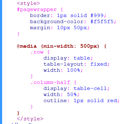 table layout css