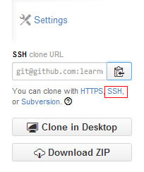 SSH clone URL