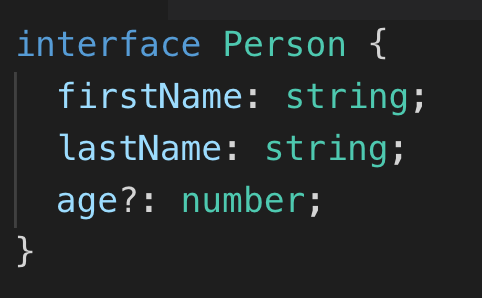 typescript adding types such define interface question mark person